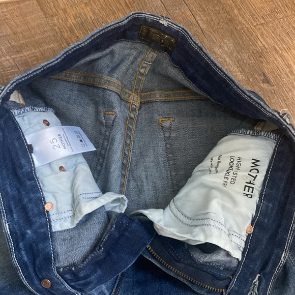 MOTHER JEANS HIGH WAISTED LOOKER ANKLE FRAY IN NOT ROUGH ENOUGH SKINNY/SLIM LEG - Picture 13 of 14